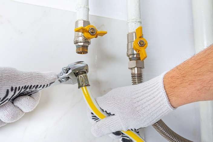 Gas Stove Pipe Installation in Kitchen